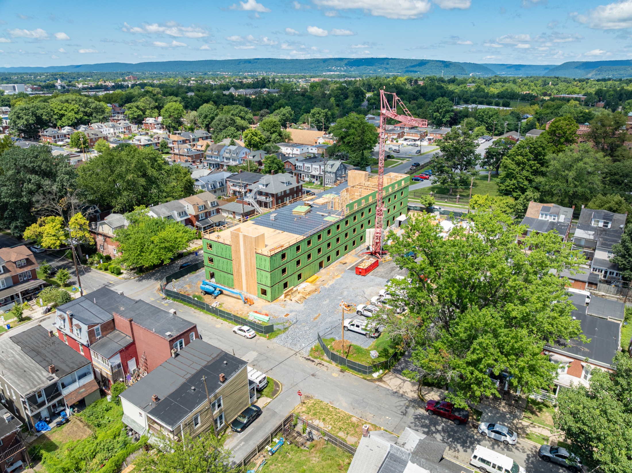 Fourth-floor construction at Woodward Lofts in August 2026